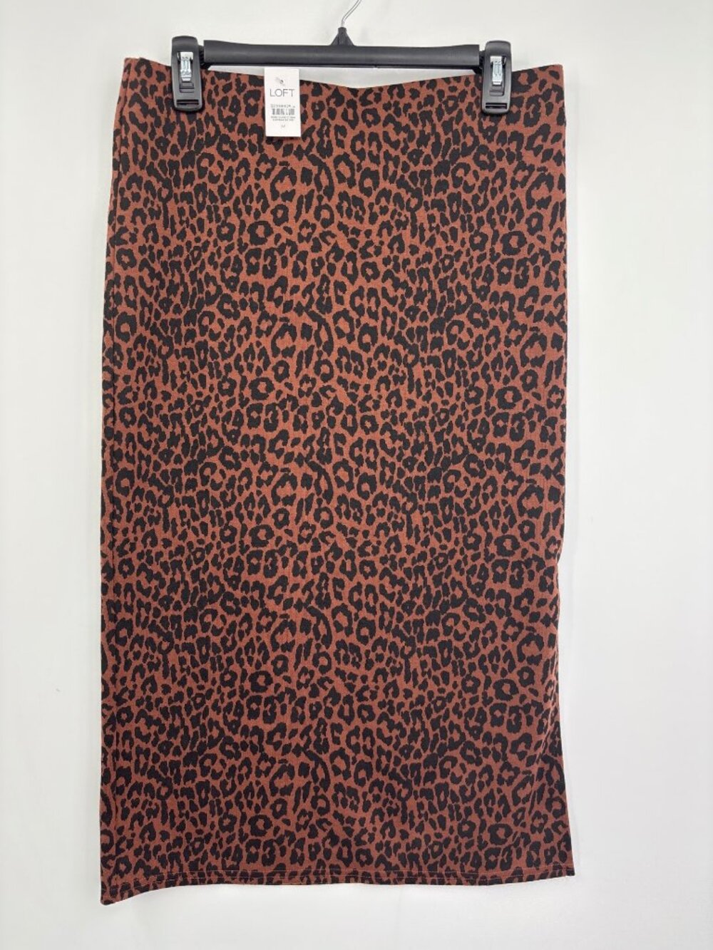 Loft Pencil Midi Skirt Animal Print Brown Black Medium NEW